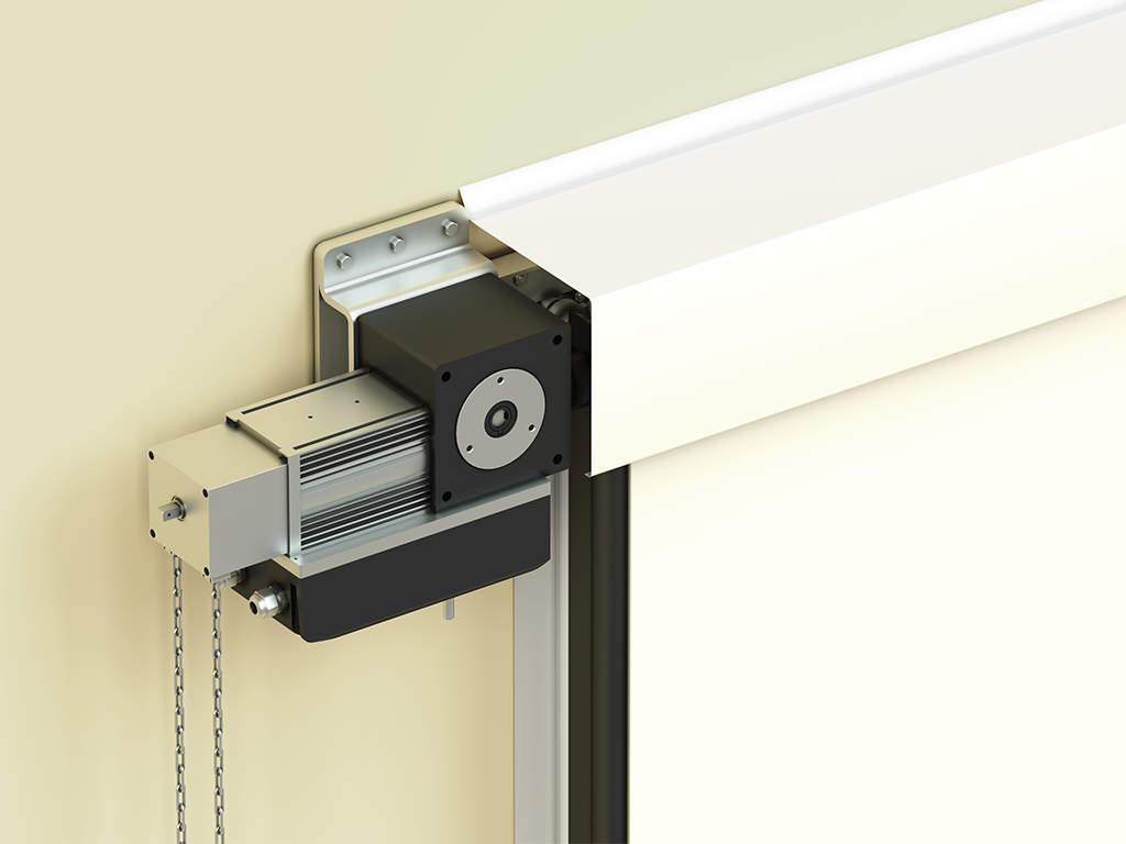 Кронштейн крепления привода с возможностью натяжения цепи и усиленным корпусом обеспечивает надежность эксплуатации.